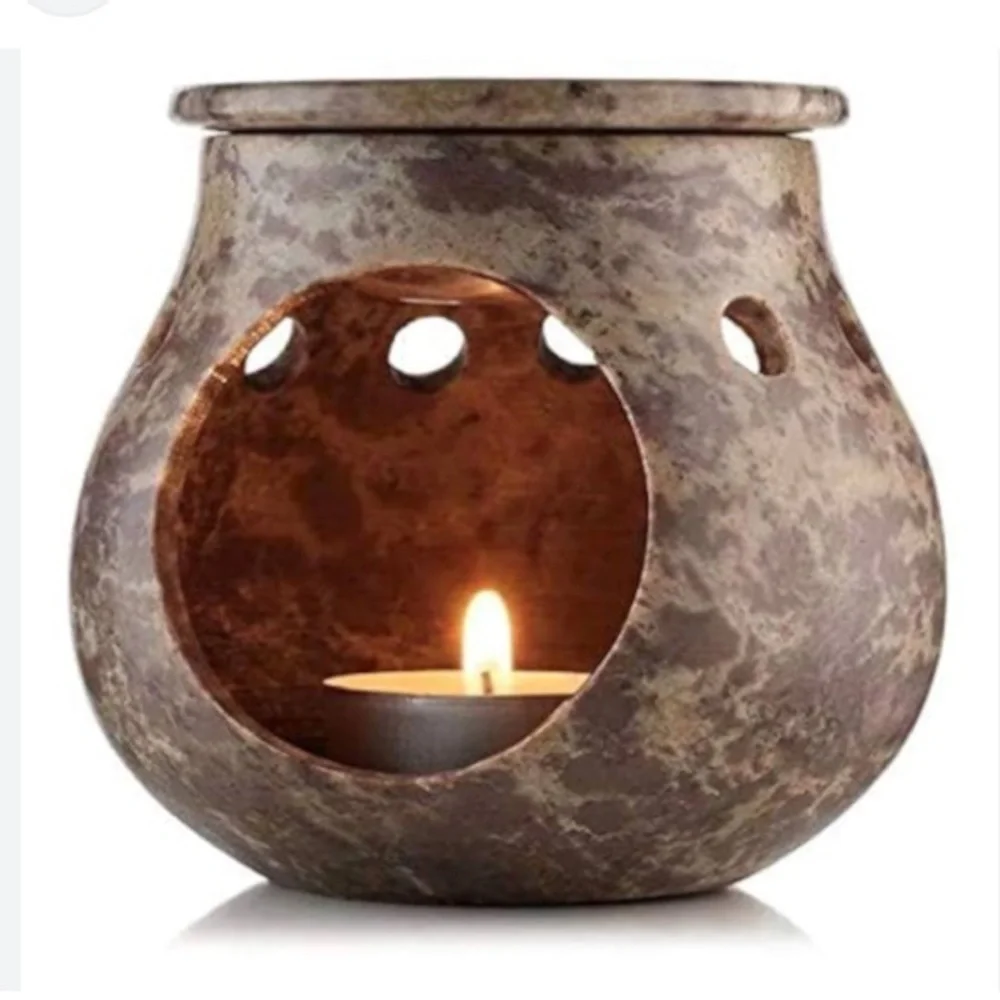 The Body Shop Brown Soapstone Tea light/Votive Holder with Stand
